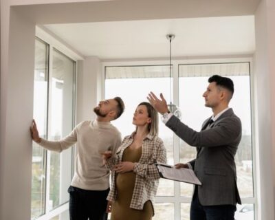 real estate agent demonstrating house 