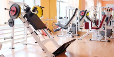 gym with heavy fitness equipment
