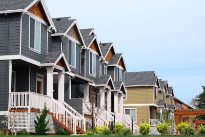 row of homes with porches