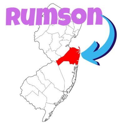 graphic of NJ with town of rumson indicated