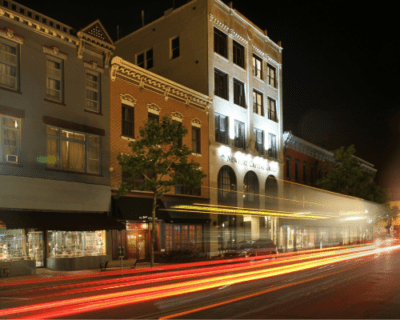 night time street with speed blur