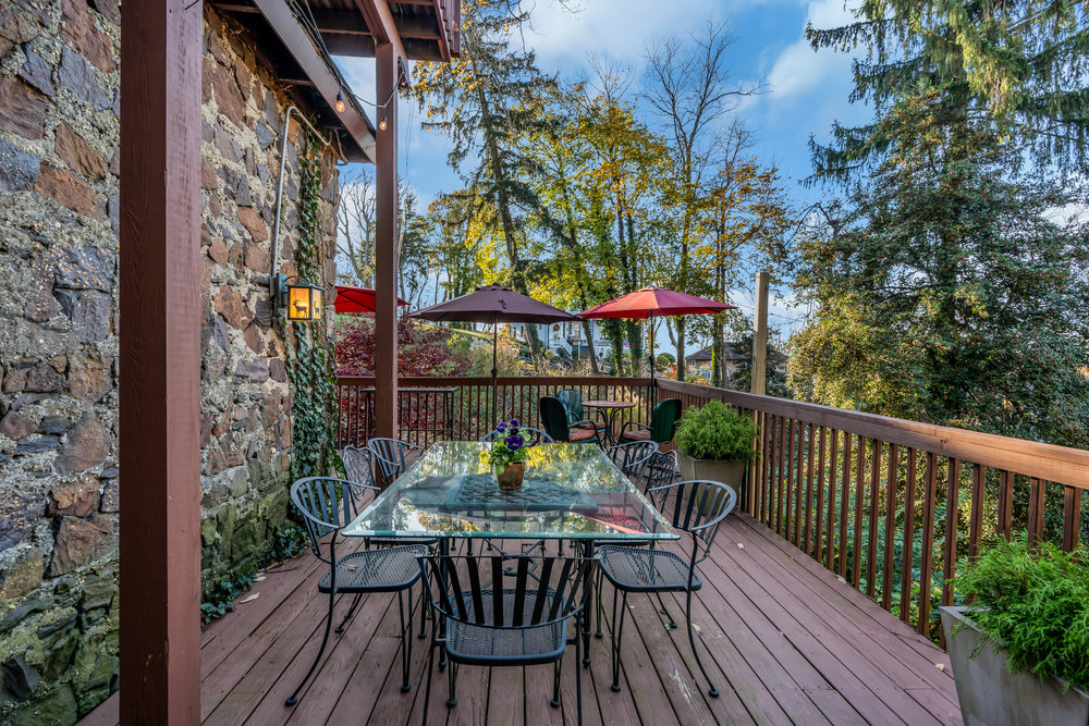 outdoor dining table on deck
