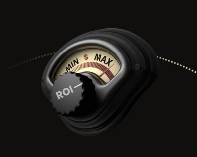 ROI meter symbolizing the decision to sell a home as-is or make repairs first